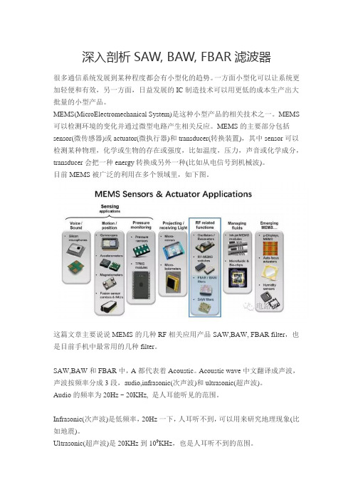 深入剖析SAW, BAW, FBAR滤波器