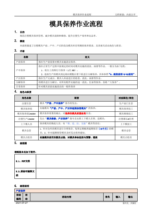 模具保养作业流程[规范]