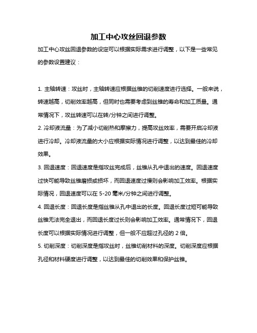 加工中心攻丝回退参数