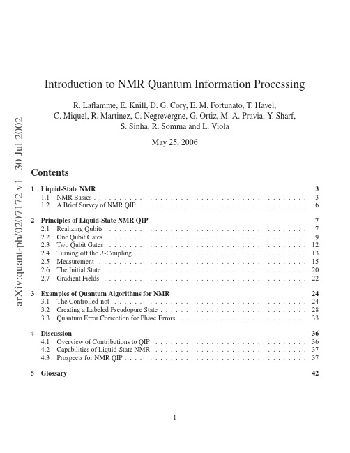 Introduction to NMR quantum information processing