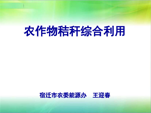 农作物秸秆综合利用技术PPT课件