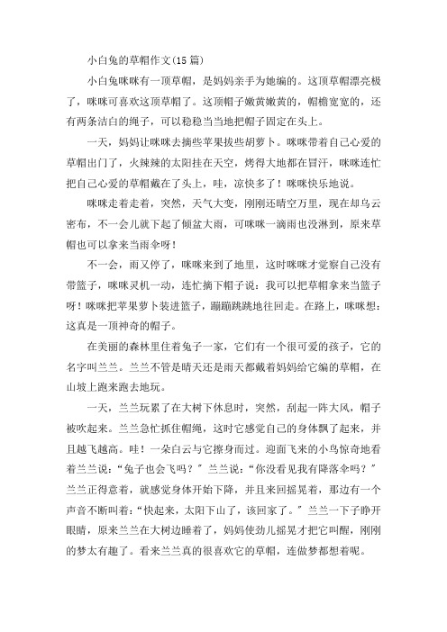 中小学小白兔的草帽作文(15篇)