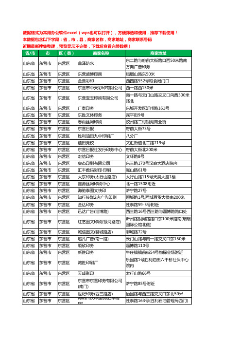 2020新版山东省东营市东营区印刷工商企业公司商家名录名单黄页联系电话号码地址大全100家