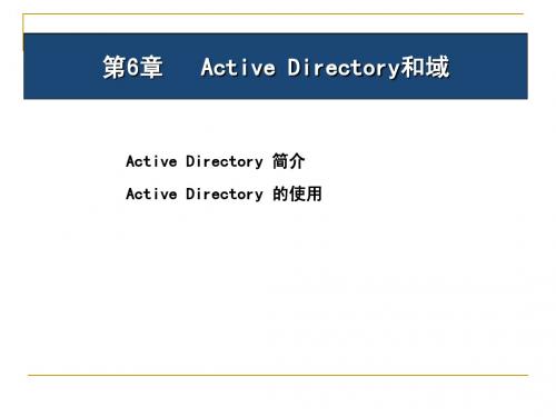 第6讲 Active Directory和域