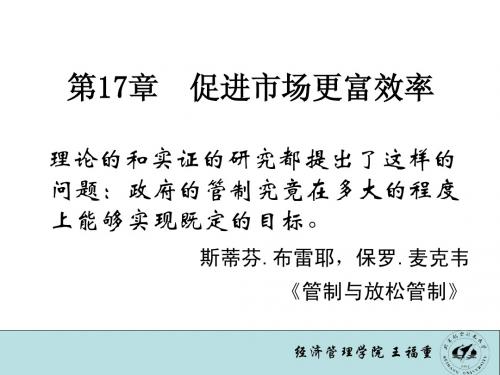 萨缪尔森微观经济学课件-第17章 促进市场更富效率