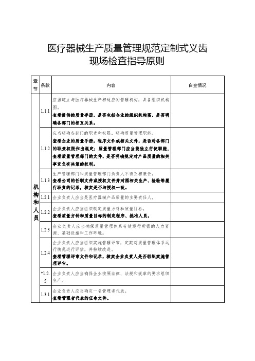 定制式义齿规范现场检查指导原则