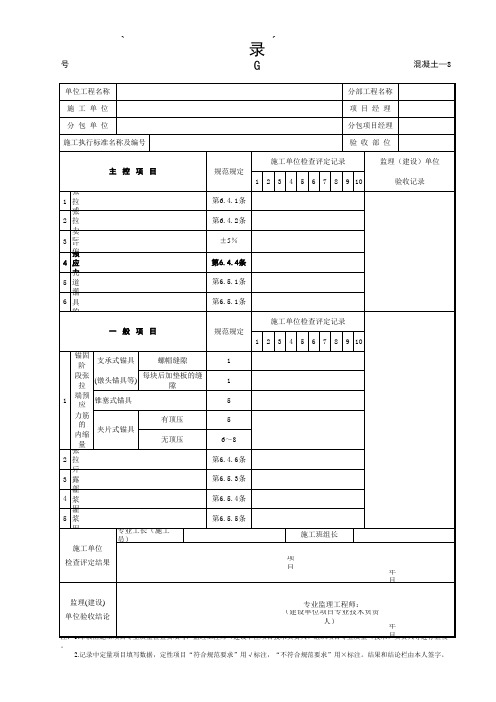 08预应力(张拉／放张／灌浆／封锚)质量验收记录表