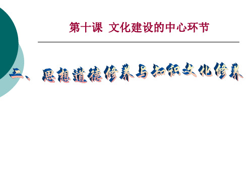 10.2思想道德修养与知识文化修养