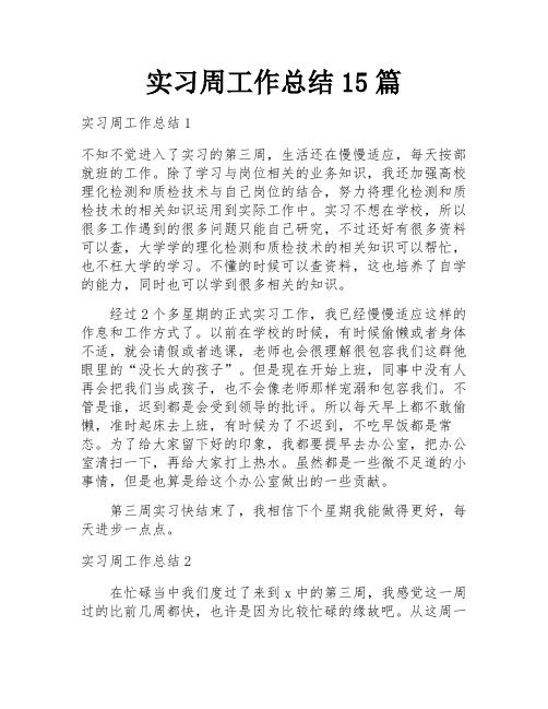 实习周工作总结15篇