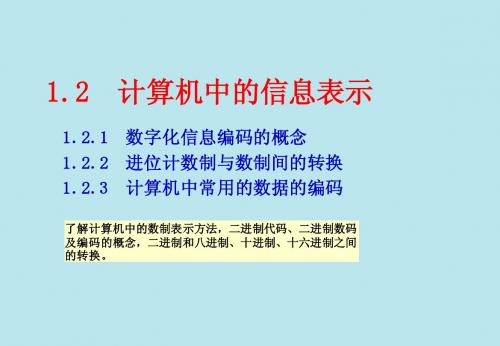 1.2计算机中的信息表示