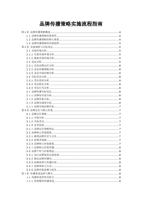 品牌传播策略实施流程指南