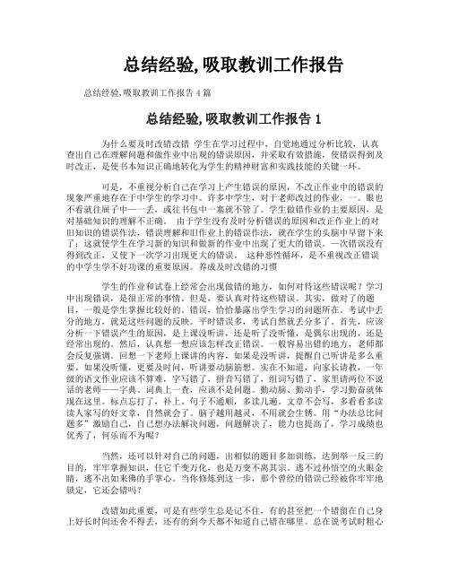 总结经验吸取教训工作报告