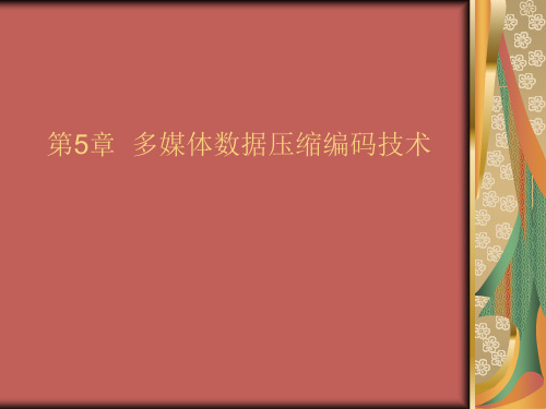 多媒体计算机技术 电子教案 第5章 多媒体数据压缩编码技术