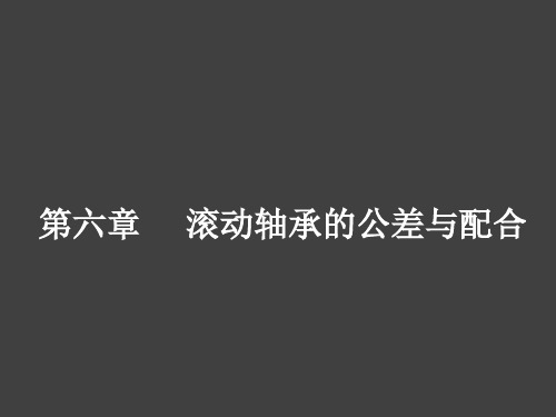 互换性与技术测量课件-第六章滚动轴承的公差与配合