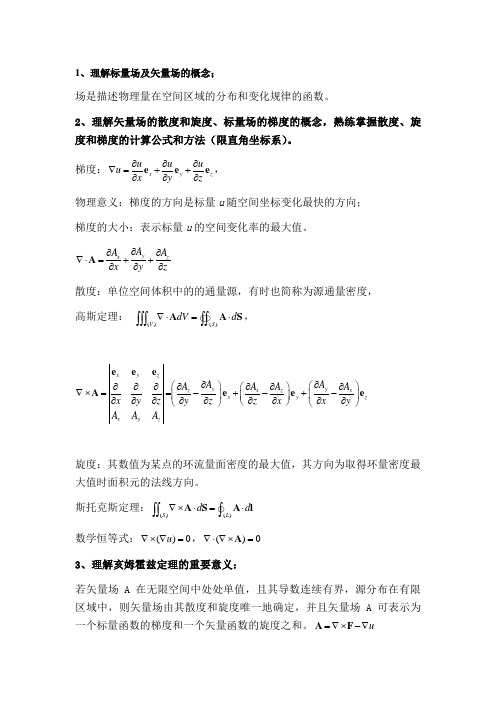 电磁场与电磁波复习资料