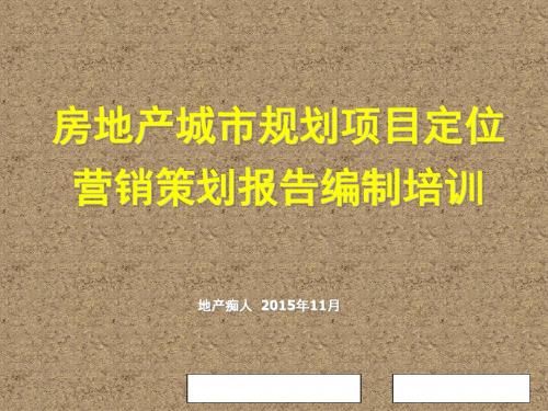 房地产城市规划项目定位营销策划报告编制培训讲义PPT模板