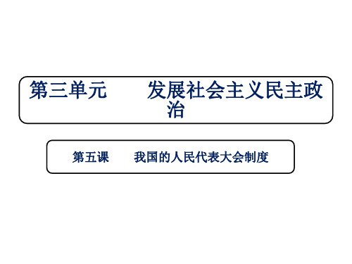 高考政治一轮复习课件：3 5我国的人民代表大会制度