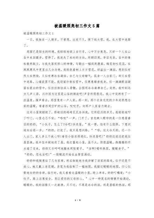 被温暖照亮初三作文5篇