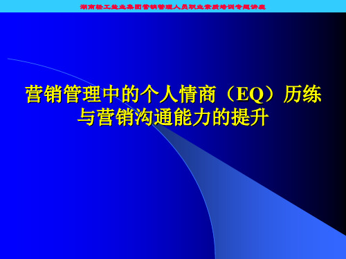 湖南轻工盐业集团营销管理人员培训专题讲座