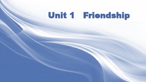 高三英语一轮复习精品课件8：Unit 1 Friendship