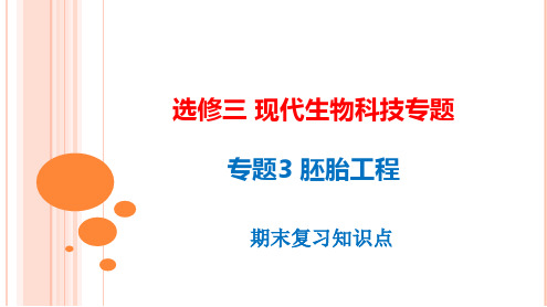 专题3 胚胎工程复习课件 高二生物人教版选修三