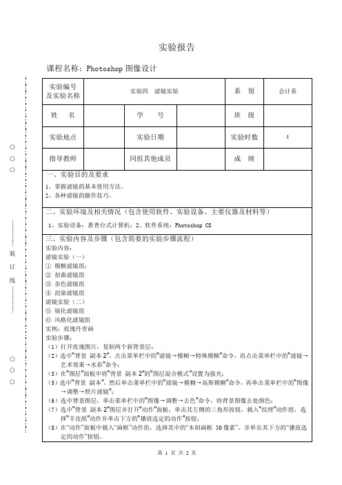 PS实验报告(四)-滤镜