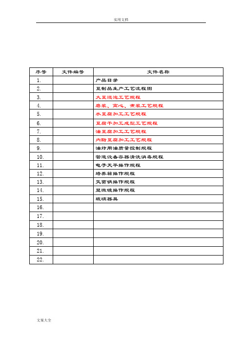 豆制品作业指导书(1)