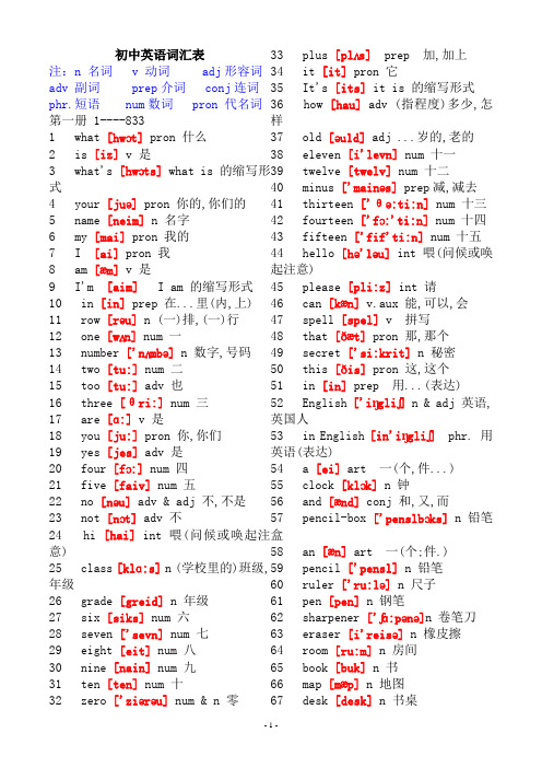 (word完整版)初中英语单词大全(带音标),推荐文档