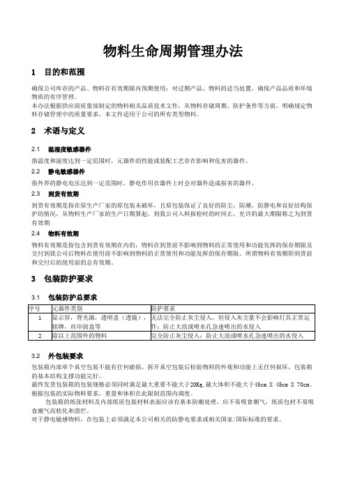 物料生命周期管理办法