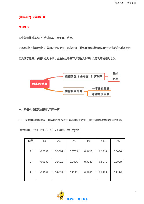 2019中级财务管理50讲之第15讲利率的计算