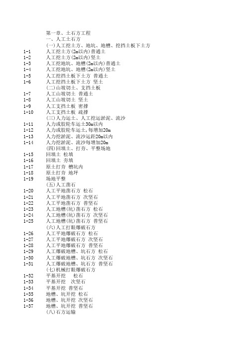 全国人防定额