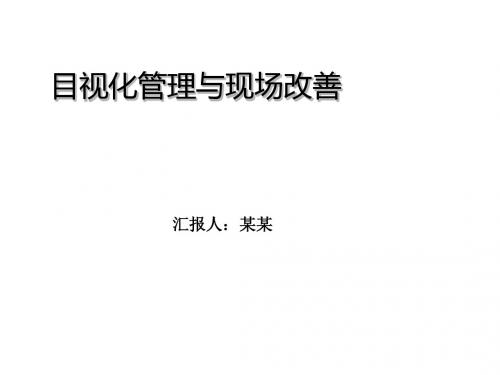 生产现场的目视化管理及现场改善名师优质资料