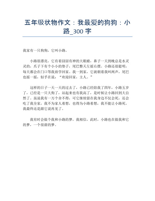 五年级状物作文:我最爱的狗狗:小路_300字