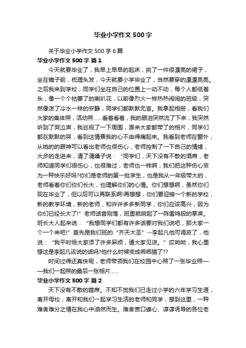 关于毕业小学作文500字6篇