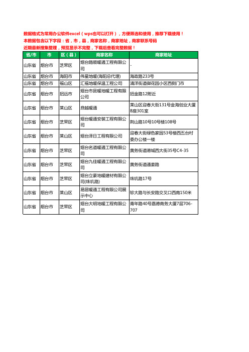 2020新版山东省烟台市暖通工程有限公司工商企业公司商家名录名单黄页联系电话号码地址大全12家