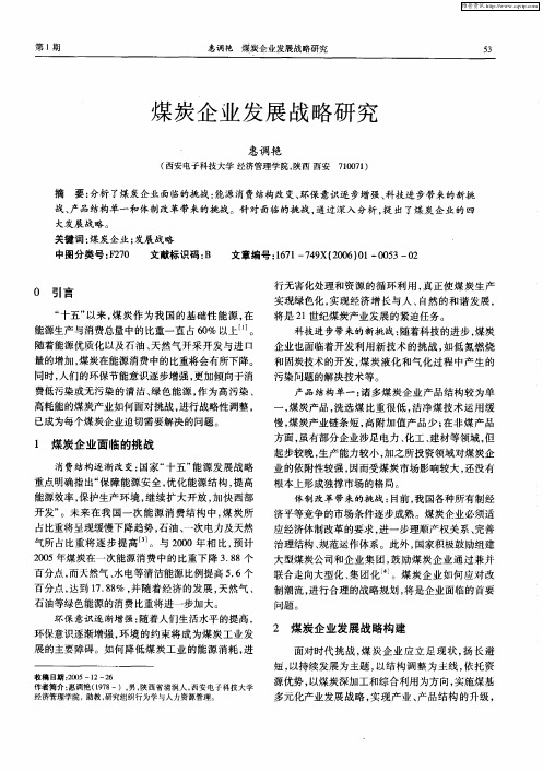 煤炭企业发展战略研究
