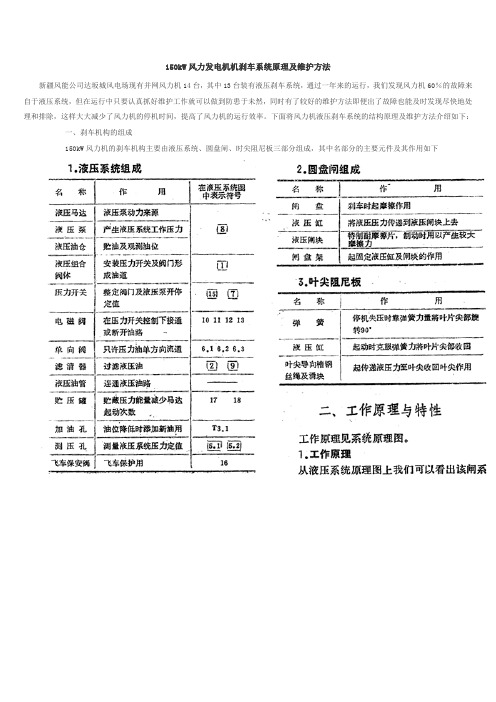 风力发电机机刹车系统原理