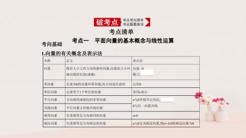 高考数学大一轮复习 5.1 平面向量的概念及线性运算、