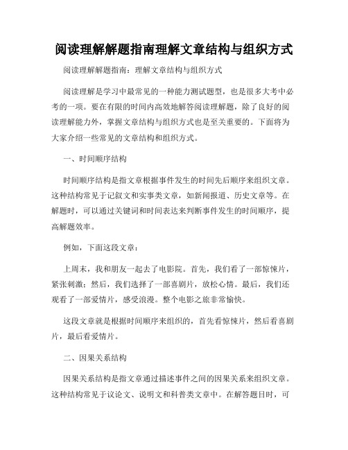 阅读理解解题指南理解文章结构与组织方式