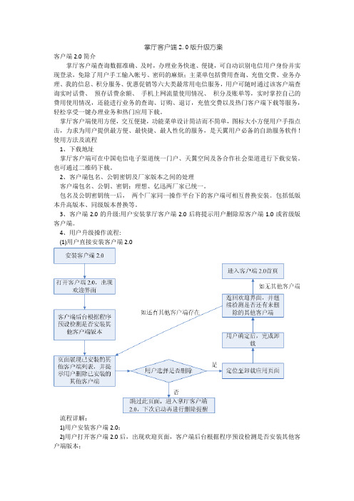 掌厅客户端2.0版升级方案