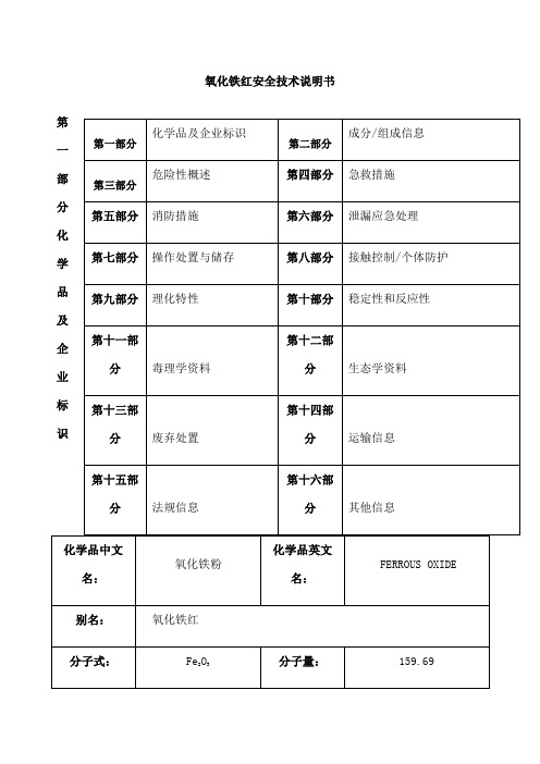 msds氧化铁红