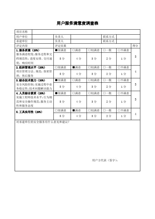 用户满意度调查