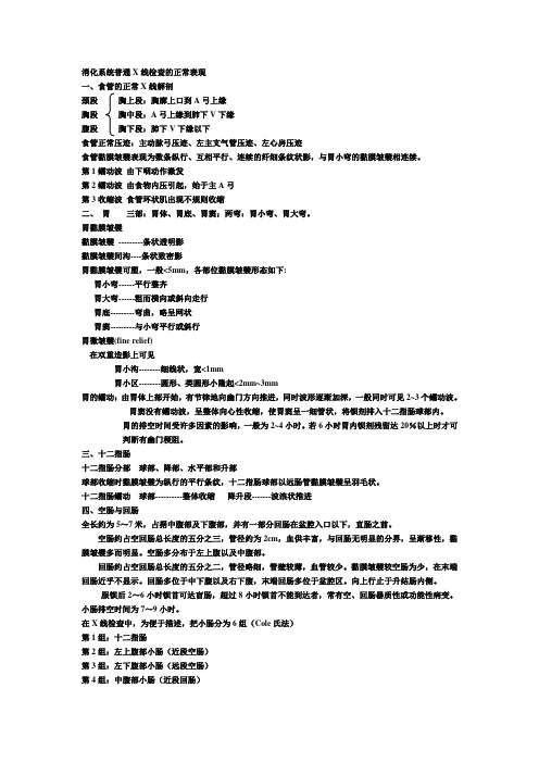 医学影像学重点 消化系统总结 中大