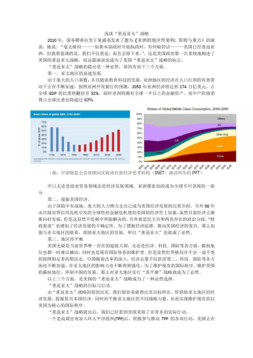 浅谈美国“重返亚太”战略