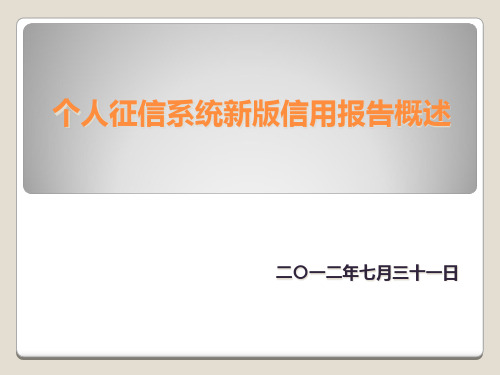 个人征信系统新版信用报告概述.pptx