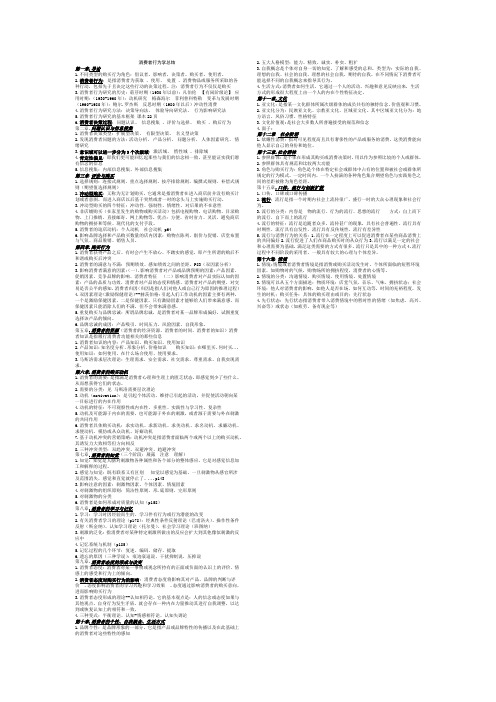 消费者行为学总结 强哥总结