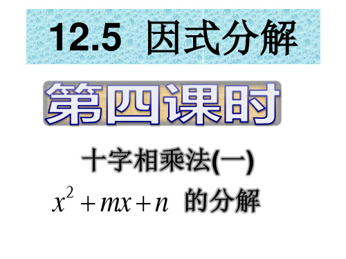 华师大八上数学 12.5.4 因式分解--十字相乘法