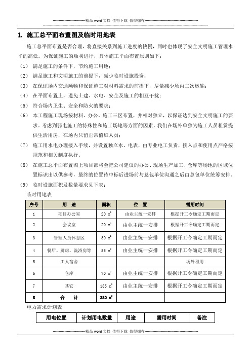 施工总平面布置图及临时用地表