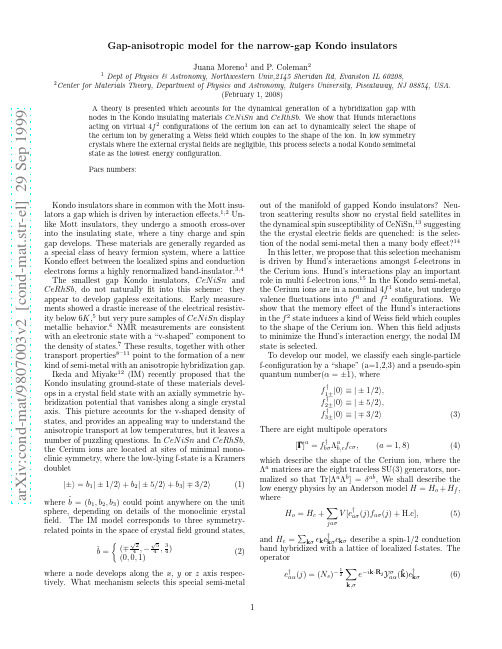 Gap-anisotropic model for the narrow-gap Kondo insulators