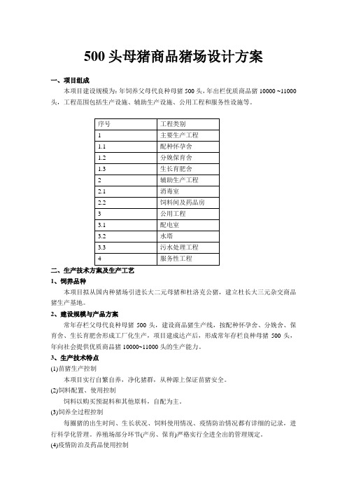 500头母猪商品猪场设计方案